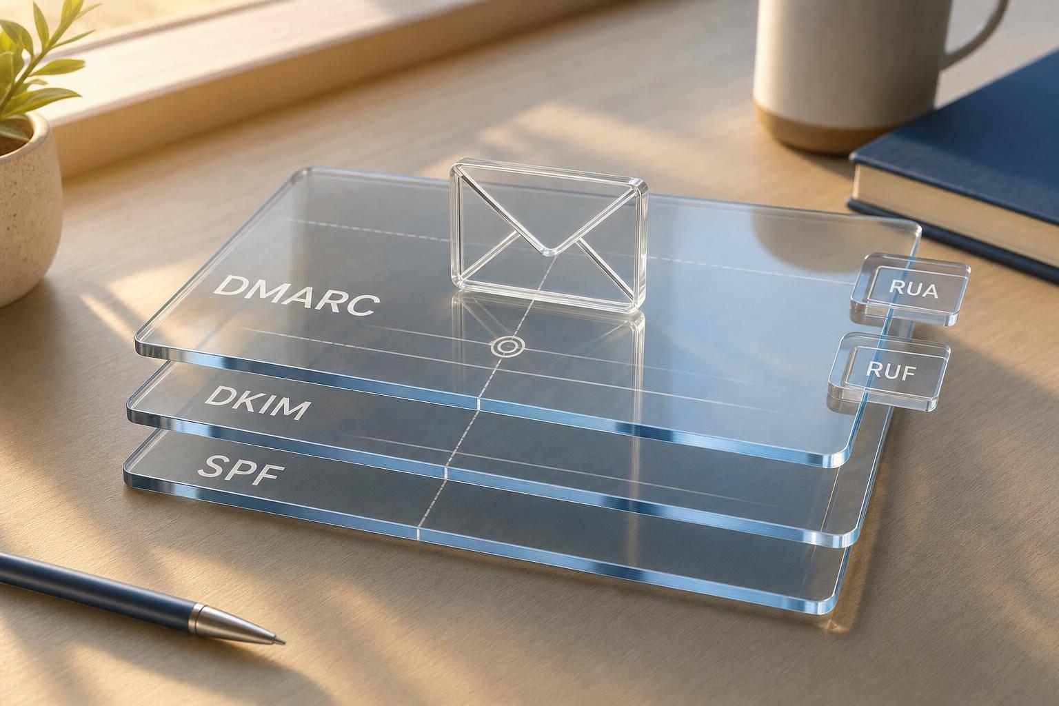 Email administrator reviewing DMARC authentication reports to troubleshoot SPF and DKIM alignment issues for third-party senders