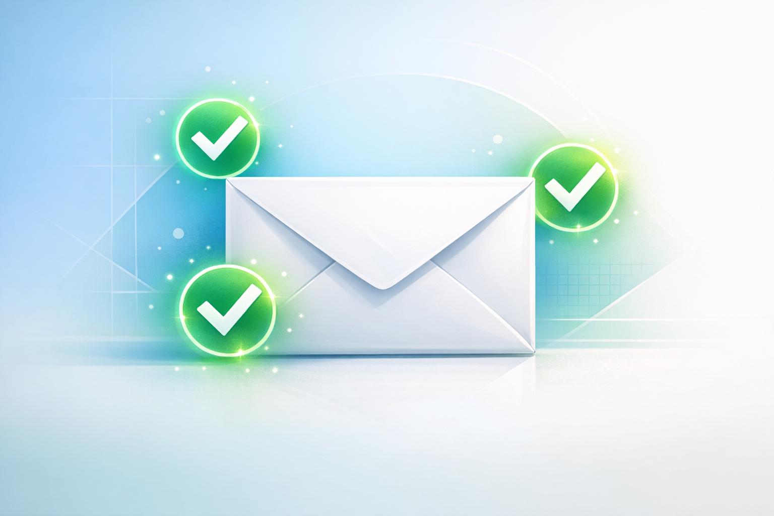 Email deliverability score dashboard showing SPF, DKIM, and DMARC authentication status with inbox placement metrics