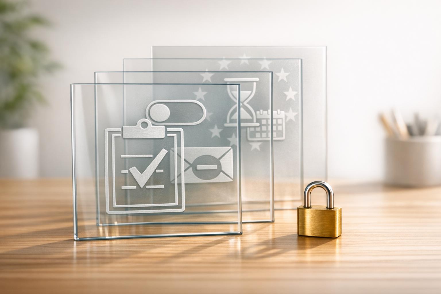 Business professionals reviewing GDPR compliance requirements for managing prospect lists and cold email outreach